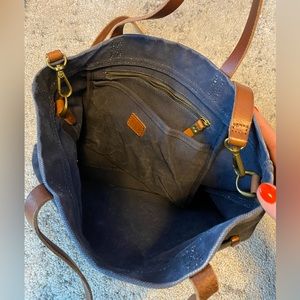 Madewell canvas tote with leather handles